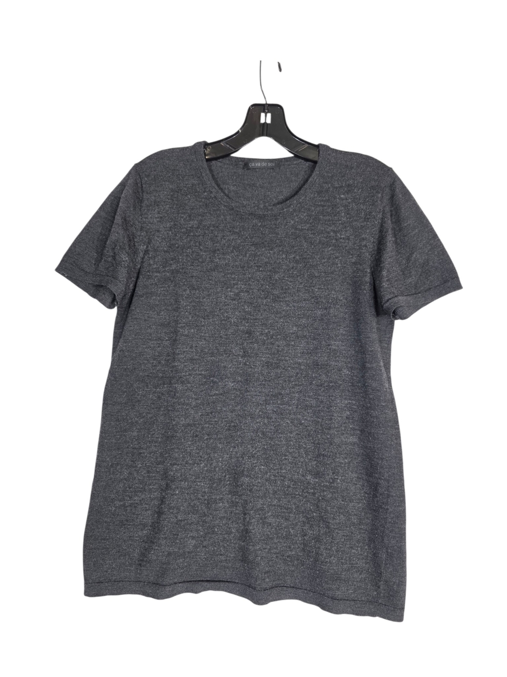 Ça va de soi fine knit wool Women's Short Sleeve Crewneck Tee in Charcoal